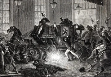 Ataque de Felice Orsini contra Napoleão III em 01/01/1858 - em "L