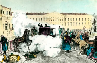 Atentado contra o czar: assassinato do imperador russo Alexandre II (1818-1881) em São Petersburgo