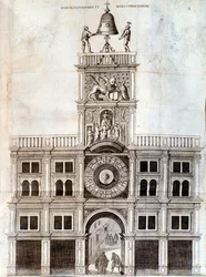 Torre sineira da igreja de São Marco em Veneza. Página de De campanis por Rocca