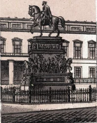 Berlim, Alemanha: estátua de Frederic II o Grande (Frederic o Grande). em "O mundo ilustra 168 visões" Sem data (final do século XIX)