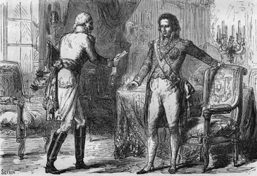 Traição de Bernadotte - Jean Baptiste Jules Bernadotte (1763-1844) recebeu um enviado (agente secreto) da Prússia para Estocolmo, Suécia, em 18 de dezembro