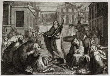 Bíblia de Royaumont, Velho Testamento: Penitência dos Ninivitas. Os habitantes de Nínive toda penitência na predicação de São Proféta Jonas. Ilustração de 1811.