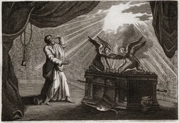 Bíblia de Royaumont, Velho Testamento: A Arca da Aliança. Figura da Arca. Ilustração de 1811.