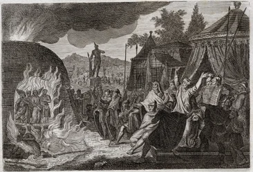 Bíblia de Royaumont, Velho Testamento: Os três filhos da Babilónia na fornalha. O rei Nabucodonosor II lança três jovens hebreus em uma fornalha ardente, de onde são milagrosamente iludidos. São chamados Ananias, Azarias e Misael (ou Shadrac