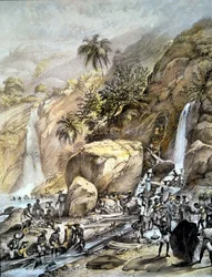 No Brasil, o minério de ouro é lava na Serra do Itacolumi (Minas Gerais). 1820