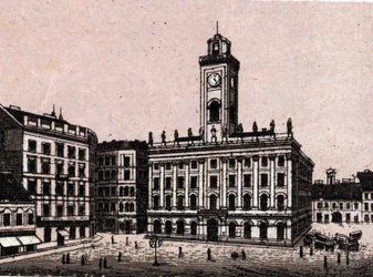 Budapeste, Hungria: Câmara Municipal Antiga. em "O mundo ilustra 168 vistas" Sem data (final do século XIX)