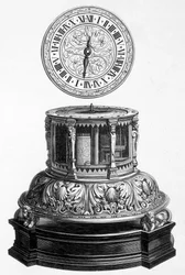 Relógio de gabinete do período Valois - gravura