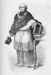 Cardeal Etienne-Charles de Lomenie de Brienne - Etienne de Lomenie de Brienne (1727-1794), prelado e político francês - - gravura de "L