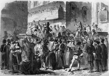 Carnaval de Roma baseado em um desenho de Gierdziejewski em 1858.