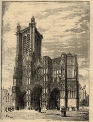 Cathedrale Saint-Pierre-et-Saint-Paul de Troyes - Champagne-Ardennes - gravura em "PATRIE" - DESCRIÇÃO PECTUREQUIREQUE DE LA FRANCE EN 6 VOLUES BY LUCIEN HUARD - final 19