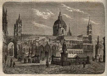 Cathedrale de Palermo - Duomo di Palermo - Catedral de Palermo - gravura em "Dictionnaire populaire illustrious" - 1864 - de Joseph Decembre e Edmond Allonier -