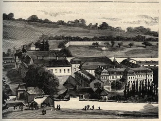 Casa Central de Clairvaux (prisão de Clairvaux) - Champagne-Ardenne - gravura em "PATRIE" - DESCRIÇÃO PACUREQUIREQUE DE LA FRANCE EN 6 VOLUES BY LUCIEN HUARD - final do século XIX