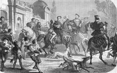 Charles V (1500-1558) na corte de François 1st (1494-1547).