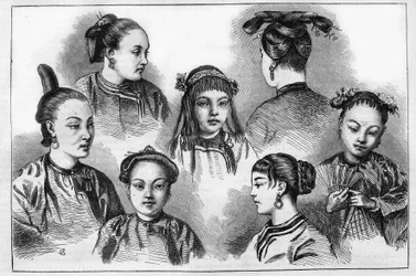 A moda chinesa e os penteados no século XIX.