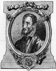 Christophe Plantin. 1514-1589. Impressora de Antuérpia de origem francesa. Gravura do século XIX.