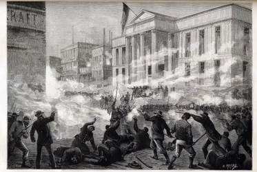 Motins no tribunal de Cincinnati de 1884 - um tumulto iniciado após um veredito de homicídio involuntário por um júri, após um célebre julgamento por homicídio, 28 de março de 1884