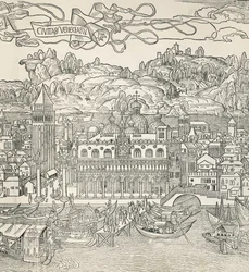 Cidade de Veneza, Itália, gravura