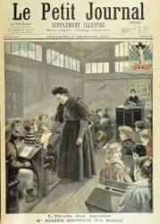 Sala de aula da escola do recinto da feira: Prémio Montyon a Eugénie Bonnefois - no "Le petit journal" de 5 de Dezembro
