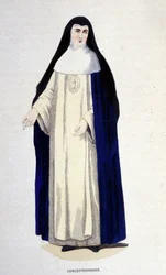 Concepcionista, gravura de um álbum sobre ordens religiosas, Paris