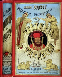 Capa de "Prodigious Adventures of Tartarin de Tarascon", de Daudet.