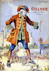 Capa de "Gulliver in the dwarves (Lilliputiens)". Ilustração do século XIX.