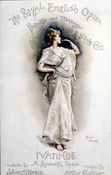Capa do programa da ópera "Ivanhoe" (depois de Walter Scott) do compositor britânico Arthur Sullivan (1842-1900) 31 de janeiro