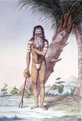 Cultura, Civilização e Sociedade Indiana: Retrato de um Fakir (faquir), Índia.