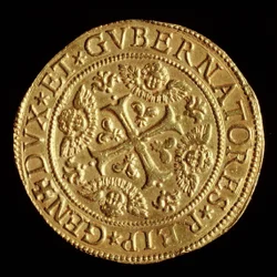 Moeda: quatro ecus de ouro. 1652 Banca Carige coleção numismática