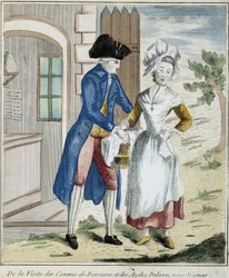 Alfândega: imposto de barreira - caricatura por volta de 1800