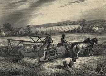 Máquina de ceifar de Cyrus McCormick de 1831, exposta na exposição do Palácio de Cristal de 1851.