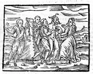 Dança com o Diabo por Francesco Guaccio "Compendium Maleficarum" Milão 1608