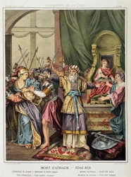 Morte de Athalie - Joas (Jehoash) rei em "Histoire Sainte", ed. Hachette
