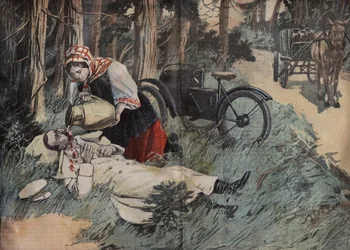 Morte do Grão-Duque George Alexandrovich da Rússia (1871-1899), um Abbas Tuman (Cáucaso) (George Aleksandrovich da Rússia) gravada a partir de Le-Pelerin" de 1899