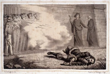 Morte de Murat (1767 - 1815) - na "História da Itália".