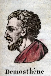 Demóstenes, em grego antigo Demóstenes (Atenas -384 - Calaurie -322), um dos grandes oradores do sótão, político ateniense.