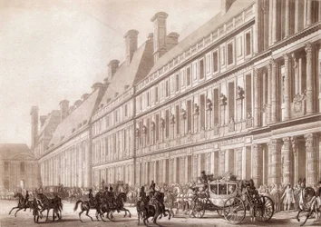 Partida do Napoleon du Louvre para a sua coroação.