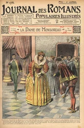 Diane, reconhecida como Condessa de Monsoreau, foi concedida ao tribunal. Ilustração de "A Senhora de Monsoreau", de Alexandre Dumas. Em "Diário de romances populares ilustrados".