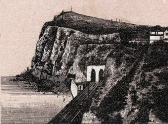 Dover, Inglaterra: vista da falésia de Shakespeare (Shakespeare Cliff in Dover). em "The World Illustrates 168 Views" Sem data (final do século XIX)