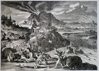 Terramoto em Tóquio em 1650 - gravura