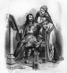 Eginhard (Einhard, Einhart, Einard, 775-840) historiador do período carolíngio com Emma (Imma) sua esposa.