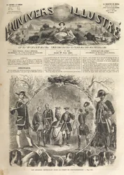 Caça ao Imperador Napoleão III em Fontainebleau - 1861 - Caça ao Imperador Napoleão III (1808-1873) e Imperatriz Eugenie (1826-1920). O ilustre universo de 1861 -