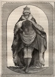 Expedição ao interior das terras da África do Sul (1775) por Anders Sparrman (1748-1820): um hotentote (mulher Khoikhoi) - ilustração tirada de "Os Grandes Marinheiros do século XVIII".