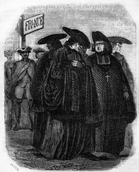 Expulsão dos jesuítas da França por julgamentos dos Parlamentos em 1762.
