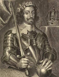 Fernando III, Sacro Imperador Romano - Fernando III de Habsburgo 1608-1657 - gravura do século XVII