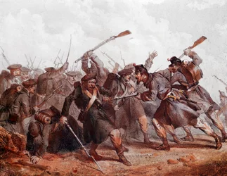Luta entre o exército russo e o da coligação inglesa, otomana e francesa