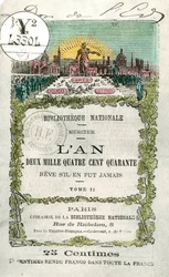 Primeira página do livro "the year 2440 - Reve s il en jamais" volume 2 de Louis-Sebastien Mercier (1740-1814)