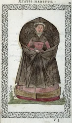 Flemish Demoiselle - em "Habits et effigies" de Jean Sulperius