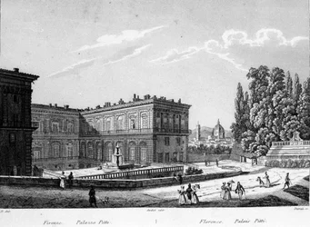 Florença: Vista do Palácio Pitti, no início do século XIX.