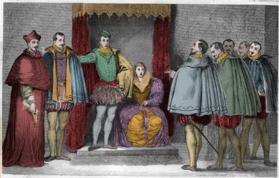 Francisco II (1544-60) diz aos deputados que o Duque de Guise e o Cardeal irão governar o Estado