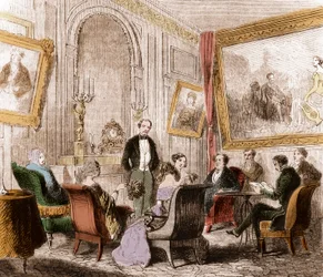 François Rene de Chateaubriand (1768-1848), escritor e político francês, lendo as "Memoires d